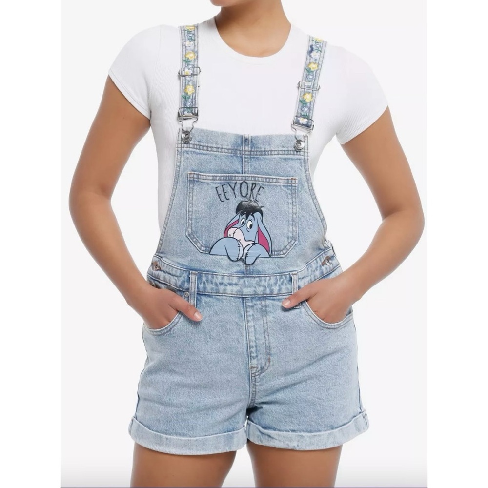Disney Winnie the Pooh Eeyore Denim Shortalls Plus Size Overalls